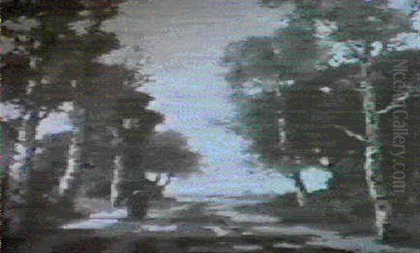 Vor Dem Kirchdorf Oil Painting by Theophile Emile Achille De Bock