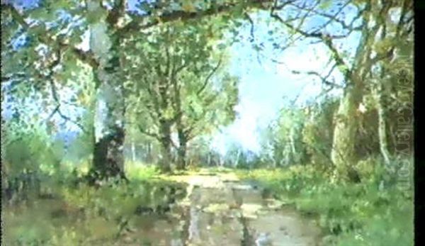 Waldlandschaft Oil Painting by Theophile Emile Achille De Bock