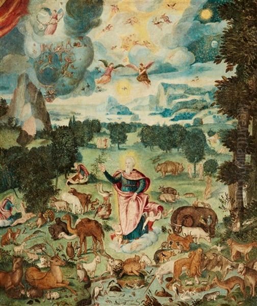 God Creating The Earth Oil Painting by Hans Bocksberger the Elder