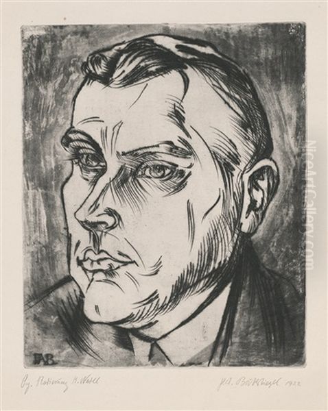 Portrait W. Schild Oil Painting by Peter August Boeckstiegel