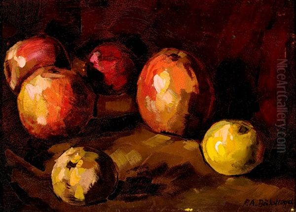 Stilleben Mit Apfeln Oil Painting by Peter August Boeckstiegel