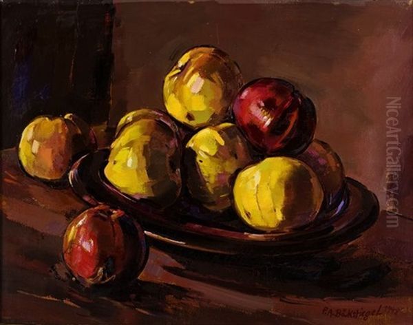 Stilleben Mit Apfeln Oil Painting by Peter August Boeckstiegel