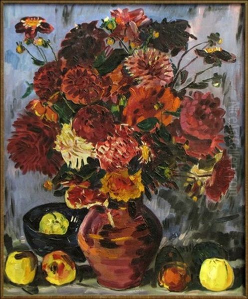 Still Life With Flowers Oil Painting by Peter August Boeckstiegel