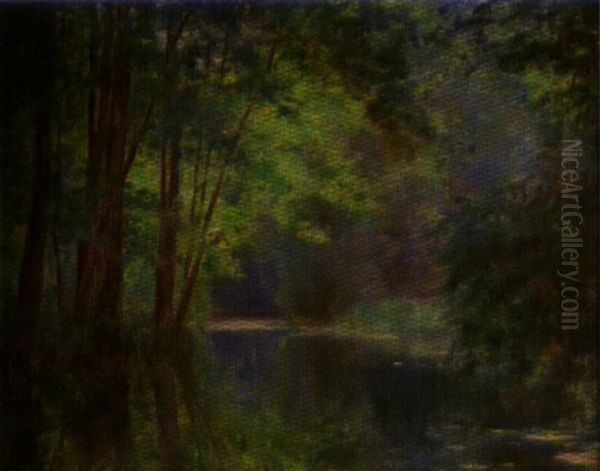 Bord De Riviere En Ete: La Guenelle Oil Painting by Paul Bocquet