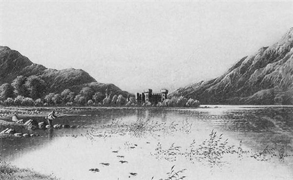 Loch Leven Castle, North Britain Oil Painting by Edwin Henry Boddington