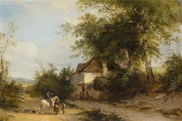 Traveler On Horseback Oil Painting by Henry John Boddington