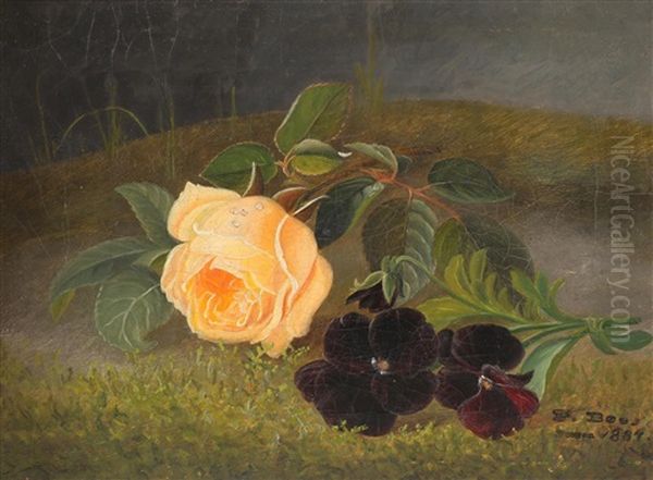 Rose Og Fioler Oil Painting by Frants Diderik Boe