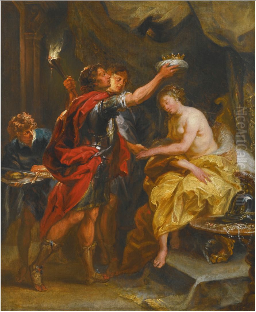 Alexander The Great Crowns Roxana Oil Painting by Jan Boeckhorst