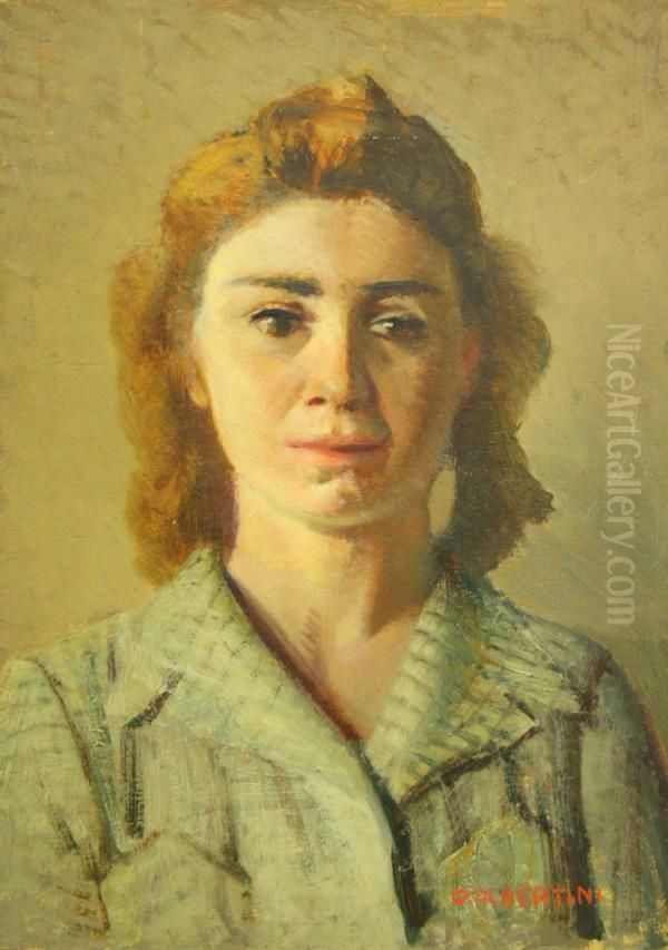 Ragazza A Mezzobusto Oil Painting by Oreste Albertini