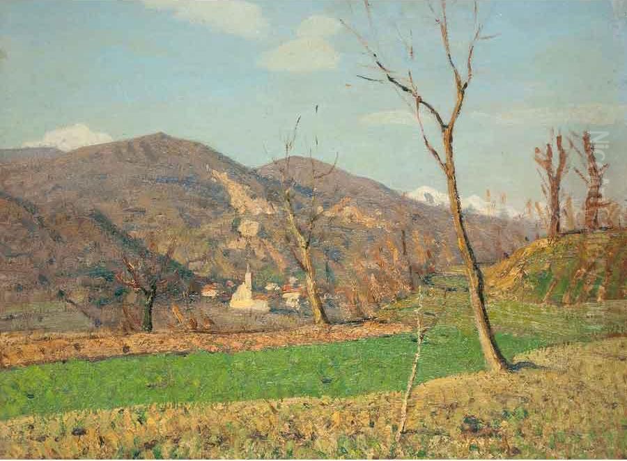 Paesaggio Montano Oil Painting by Oreste Albertini