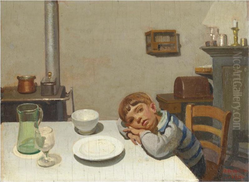 Dopo Cena A Viconago Oil Painting by Oreste Albertini