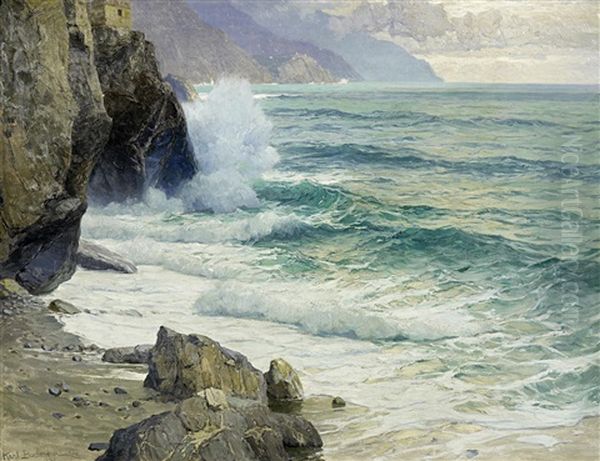 Am Golf Von Spezia Oil Painting by Karl Theodor Boehme