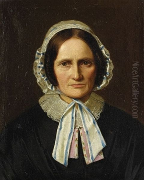 Portrats Des Malers Und Seiner Familie (5 Works) Oil Painting by Christian Eduard Boettcher