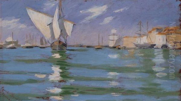 Venetian Sails Oil Painting by Frank Myers Boggs