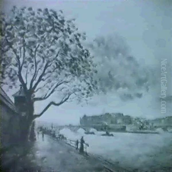 Quai Du Louvre A Paris Oil Painting by Frank Myers Boggs