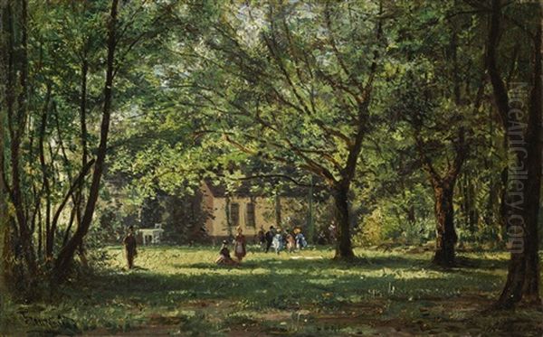 View Of Franzensbad Oil Painting by Alexei Petrovitch Bogoliubov