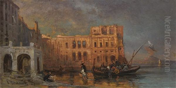 Naples Oil Painting by Alexei Petrovitch Bogoliubov