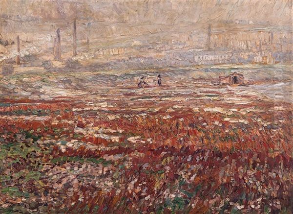 Krajina S Kominy Oil Painting by Karel Bohacek