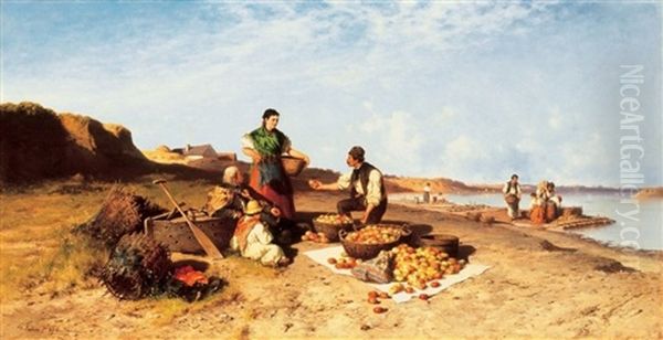 Almaarus Folyoparton Oil Painting by Pal (Paul) Boehm