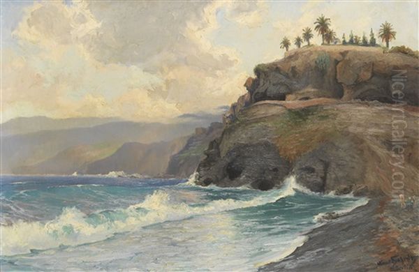 Der Atlantik Bei La Paz, Tenerife Oil Painting by Hans Bohrdt