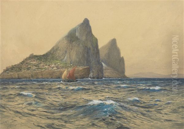 Blick Auf Gibraltar Von Bord Der Hohenzollern Oil Painting by Hans Bohrdt