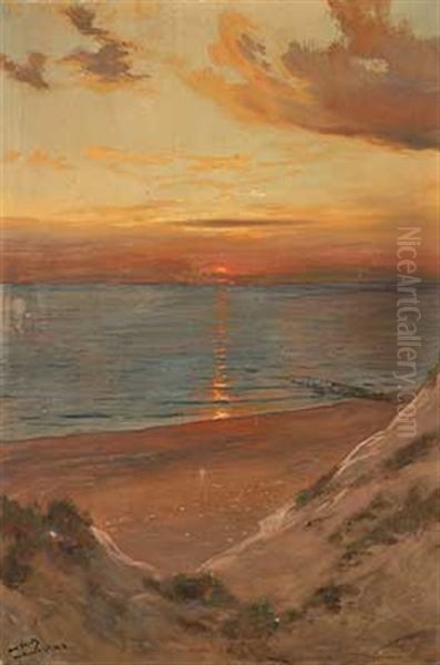 Abend Uber Sylter Kuste Oil Painting by Hans Bohrdt