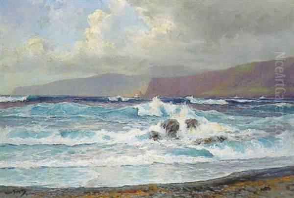 Kustenansicht Vor Teneriffa Oil Painting by Hans Bohrdt