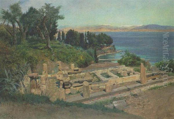 Ruins At Capri Oil Painting by Hans Bohrdt