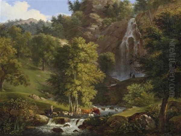 Kleine Schlucht Bei Tivoli Oil Painting by Henri-Joseph Boichard