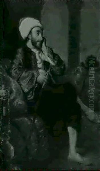 Le Fumeur De Narghile Oil Painting by Jules Boilly