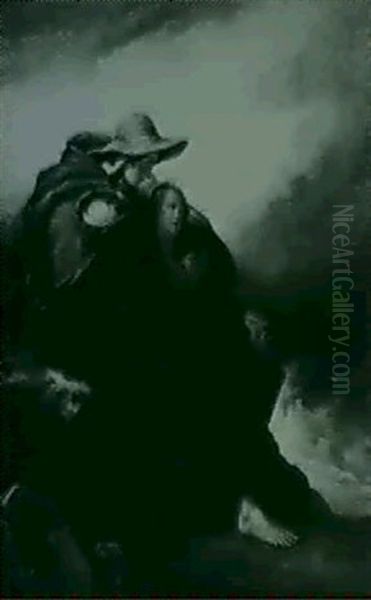 La Tempete Ou La Famille Du Marin Oil Painting by Jules Boilly