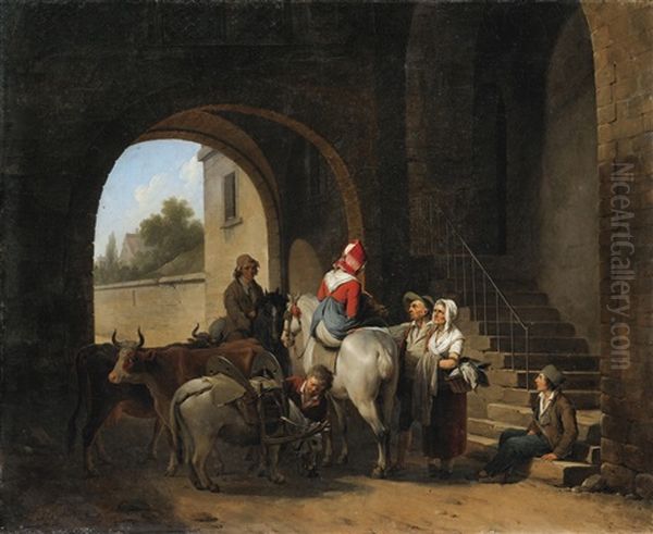 Le Cheval Blanc Oil Painting by Louis Leopold Boilly