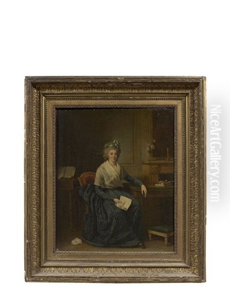 La Comtesse De Calviere Dans Son Salon Oil Painting by Louis Leopold Boilly