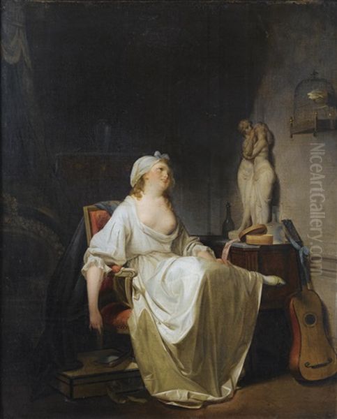 Reverie Pendant La Toilette Oil Painting by Louis Leopold Boilly