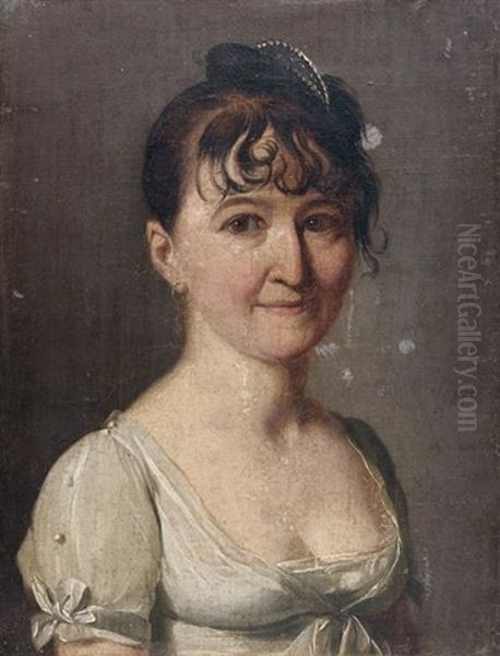 Portrait De Madame Monsel Oil Painting by Louis Leopold Boilly