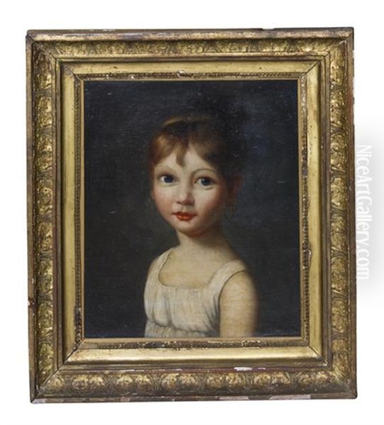 Portrait Of A Young Girl With Earrings Oil Painting by Louis Leopold Boilly