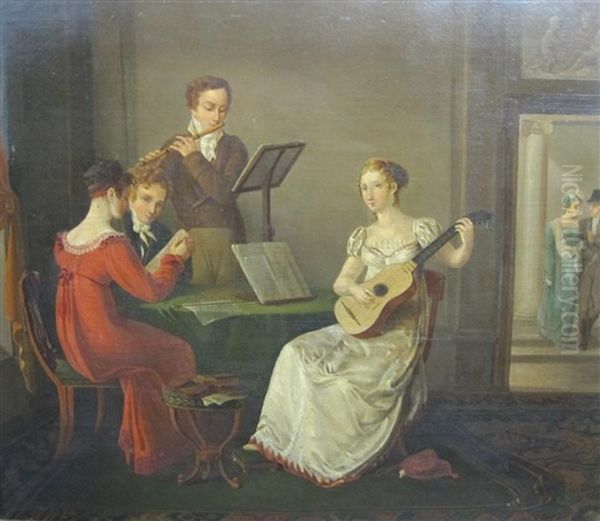 A Family Group Oil Painting by Louis Leopold Boilly