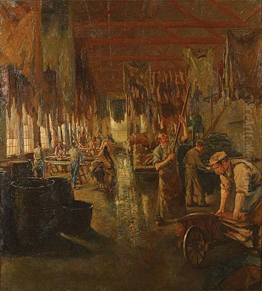 Leerlooiers Oil Painting by Willem Albracht