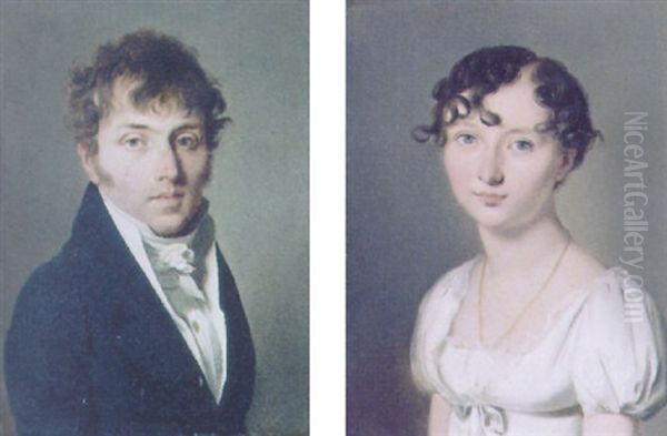 Portrait Of Joseph Dubois Of Hoves Of Fosseux In A Black Jacket Oil Painting by Louis Leopold Boilly