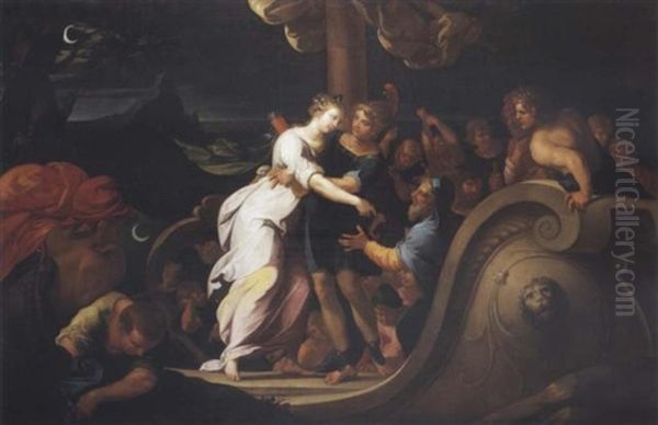 Scene De L'histoire De Theagene Et Chariclee: L'embarquement Oil Painting by Ambroise du Bois