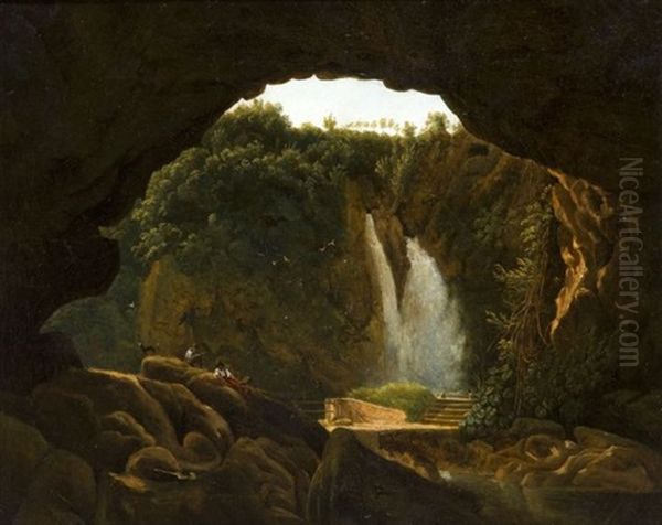 Vue Presumee Des Cascatelles De Tivoli Oil Painting by Antoine-Felix Boisselier