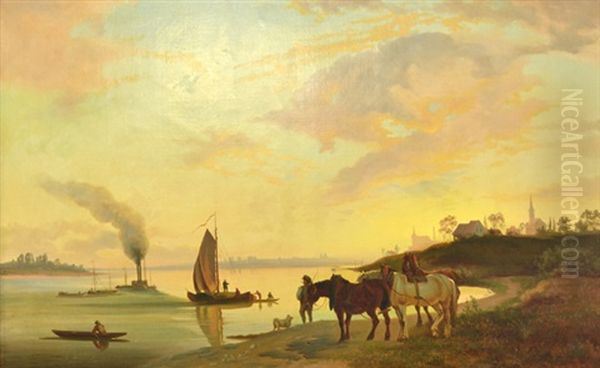 On The Maas, Holland Oil Painting by Marinus Boks