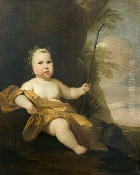 Portrait D'enfant Dans Un Paysage Oil Painting by Ferdinand Bol