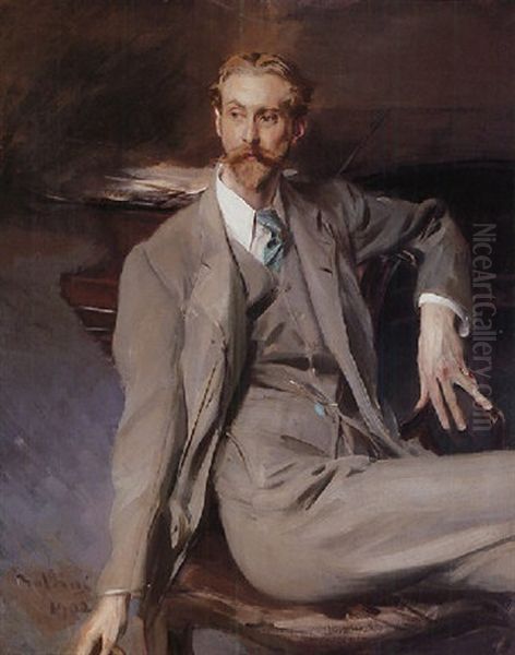 Portrait Of The Artist: Lawrence Alexander Peter Harrison Oil Painting by Giovanni Boldini