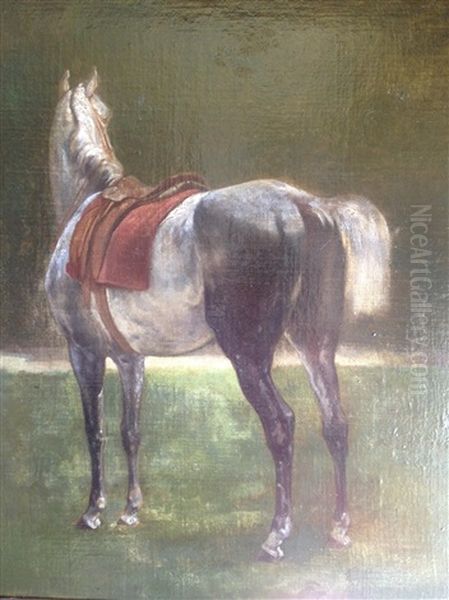Cheval Gris Scelle Oil Painting by Louis Bombled