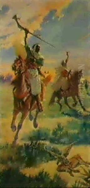 Chasse Au Faucon Oil Painting by Louis Bombled