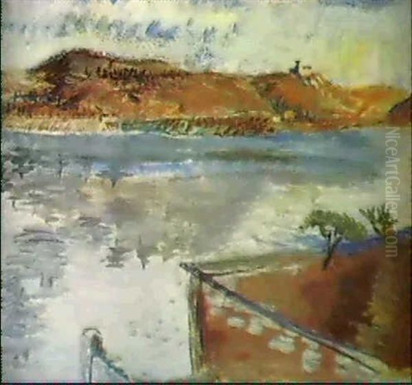 Lago Maggiore Ad Arona Oil Painting by Angelo Del Bon