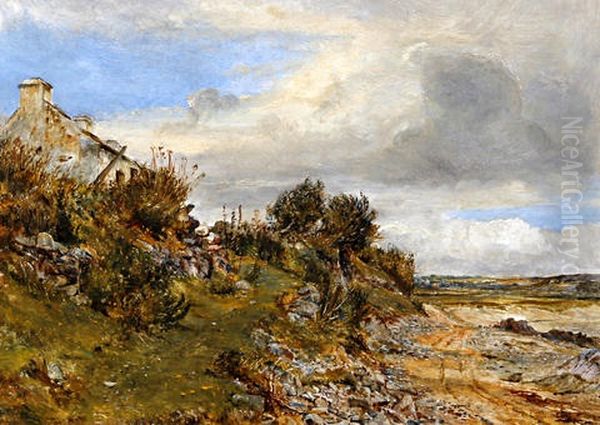 Cottage On The Seashore Oil Painting by William Joseph J. C. Bond