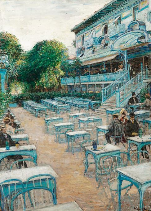 The Pavillon Bleu At St.-cloud Oil Painting by Walter Bondy