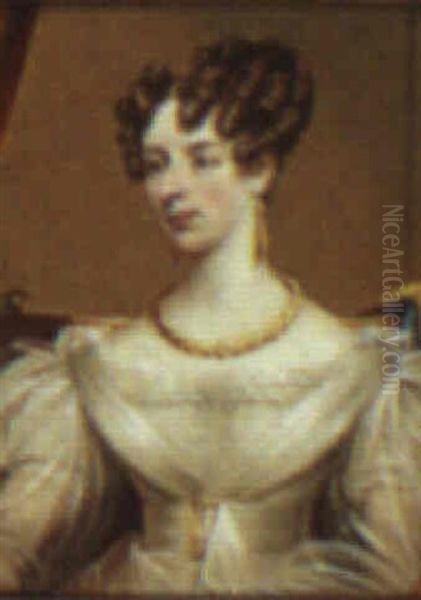 Portrait Of Mrs. Edward Frederick, Nee Selina Grote Oil Painting by Henry Bone